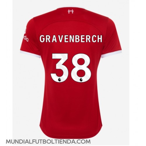 Camiseta Liverpool Ryan Gravenberch #38 Primera Equipación Replica 2023-24 para mujer mangas cortas